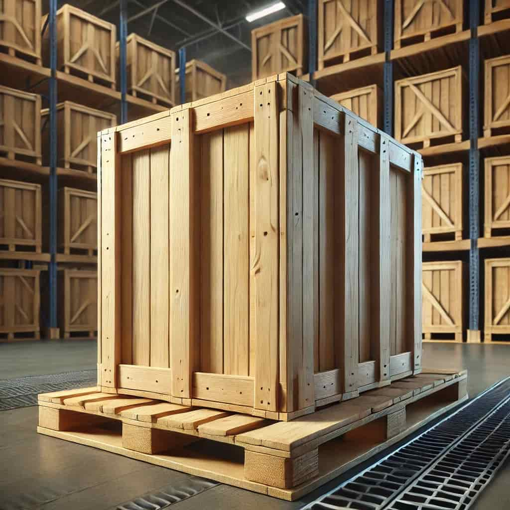 embalaje de caja de madera